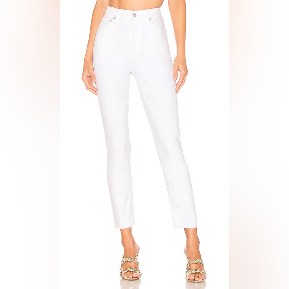 Agolde Nico Women's High Rise slim fit White Jeans Aritzia jeans